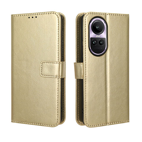 Funda de Cuero Cartera con Soporte Carcasa BY5 para Oppo Reno10 Pro 5G Oro