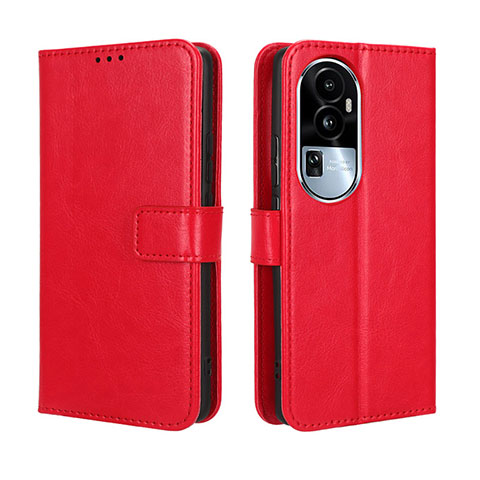 Funda de Cuero Cartera con Soporte Carcasa BY5 para Oppo Reno10 Pro+ Plus 5G Rojo