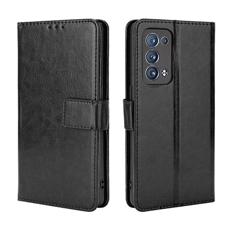 Funda de Cuero Cartera con Soporte Carcasa BY5 para Oppo Reno6 Pro 5G Negro