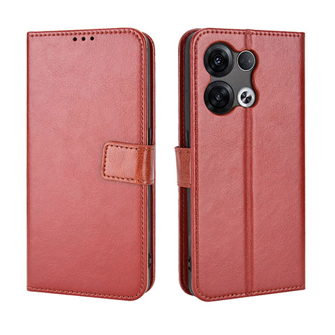 Funda de Cuero Cartera con Soporte Carcasa BY5 para Oppo Reno9 Pro+ Plus 5G Marron