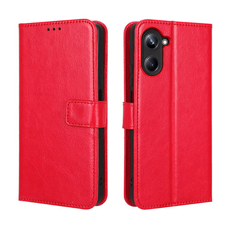 Funda de Cuero Cartera con Soporte Carcasa BY5 para Realme 10 Pro 5G Rojo