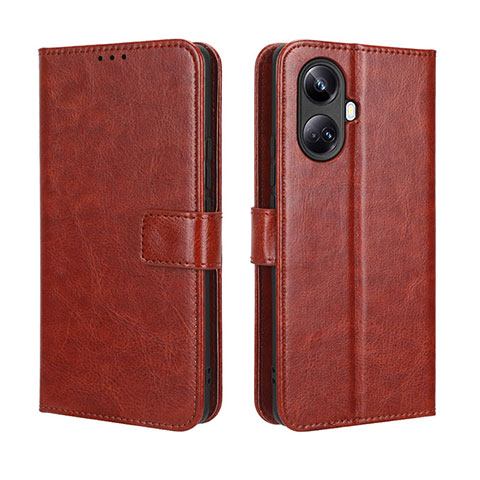 Funda de Cuero Cartera con Soporte Carcasa BY5 para Realme 10 Pro+ Plus 5G Marron