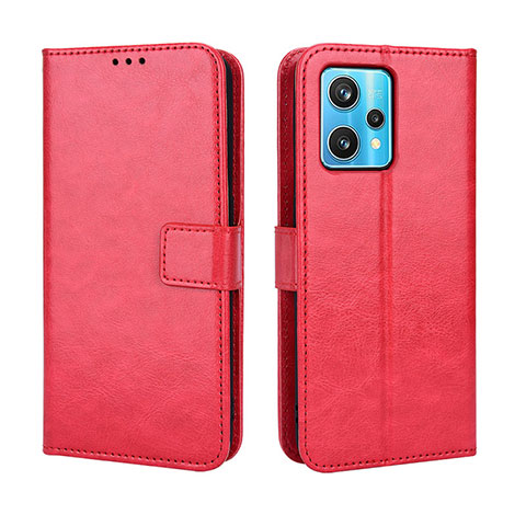 Funda de Cuero Cartera con Soporte Carcasa BY5 para Realme 9 4G Rojo