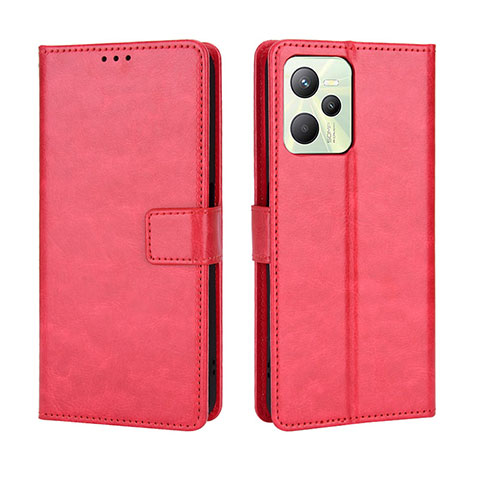 Funda de Cuero Cartera con Soporte Carcasa BY5 para Realme C35 Rojo