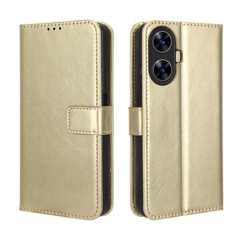 Funda de Cuero Cartera con Soporte Carcasa BY5 para Realme C55 Oro