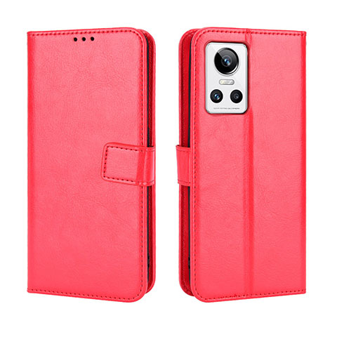 Funda de Cuero Cartera con Soporte Carcasa BY5 para Realme GT Neo3 5G Rojo