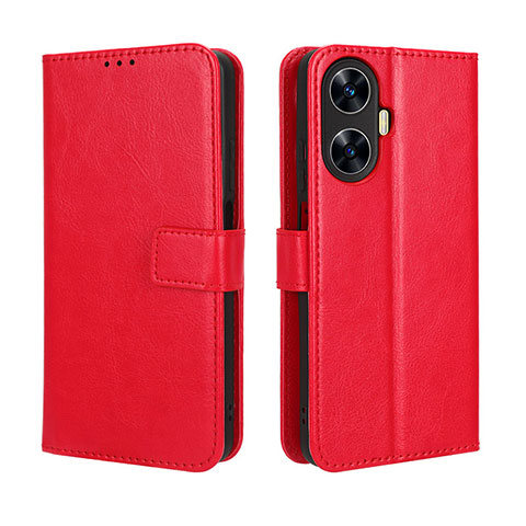 Funda de Cuero Cartera con Soporte Carcasa BY5 para Realme Narzo N55 Rojo