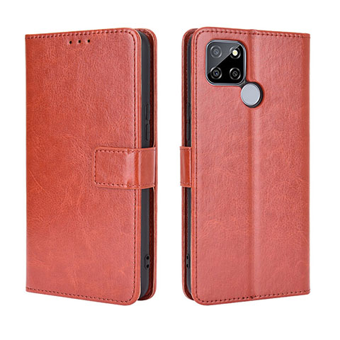 Funda de Cuero Cartera con Soporte Carcasa BY5 para Realme Q2i 5G Marron