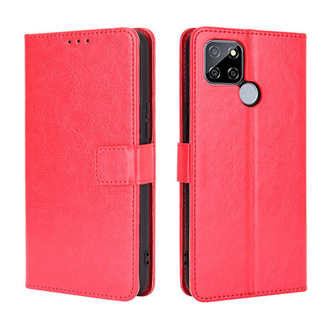 Funda de Cuero Cartera con Soporte Carcasa BY5 para Realme Q2i 5G Rojo