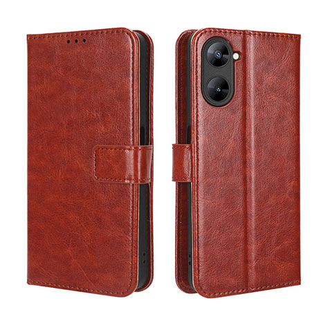 Funda de Cuero Cartera con Soporte Carcasa BY5 para Realme V30t 5G Marron