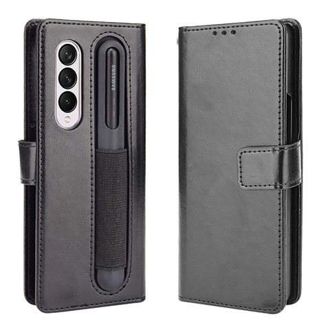 Funda de Cuero Cartera con Soporte Carcasa BY5 para Samsung Galaxy Z Fold3 5G Negro