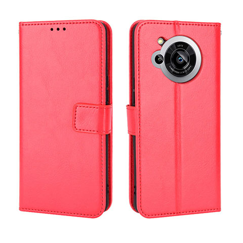 Funda de Cuero Cartera con Soporte Carcasa BY5 para Sharp Aquos R7 Rojo