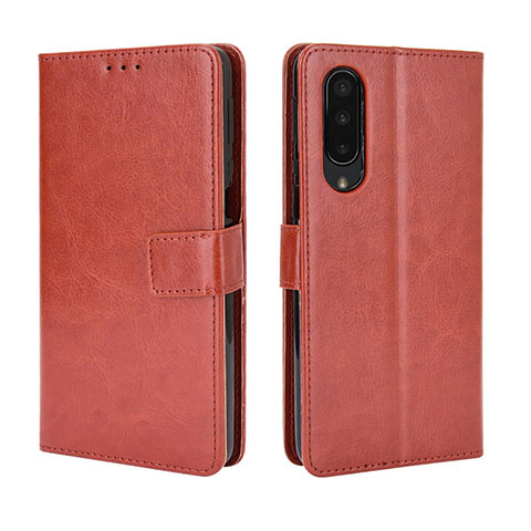 Funda de Cuero Cartera con Soporte Carcasa BY5 para Sharp Aquos Zero5G basic Marron