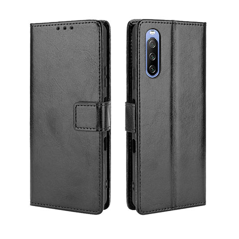 Funda de Cuero Cartera con Soporte Carcasa BY5 para Sony Xperia 10 III Lite Negro