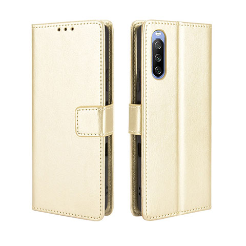 Funda de Cuero Cartera con Soporte Carcasa BY5 para Sony Xperia 10 III Lite Oro