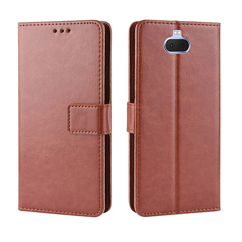 Funda de Cuero Cartera con Soporte Carcasa BY5 para Sony Xperia 10 Plus Marron