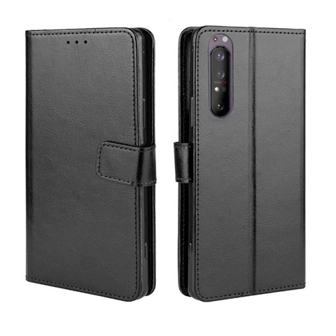 Funda de Cuero Cartera con Soporte Carcasa BY5 para Sony Xperia 5 II Negro