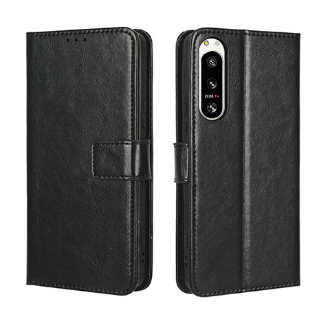 Funda de Cuero Cartera con Soporte Carcasa BY5 para Sony Xperia 5 IV Negro