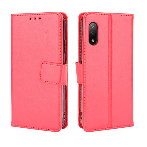 Funda de Cuero Cartera con Soporte Carcasa BY5 para Sony Xperia Ace II Rojo