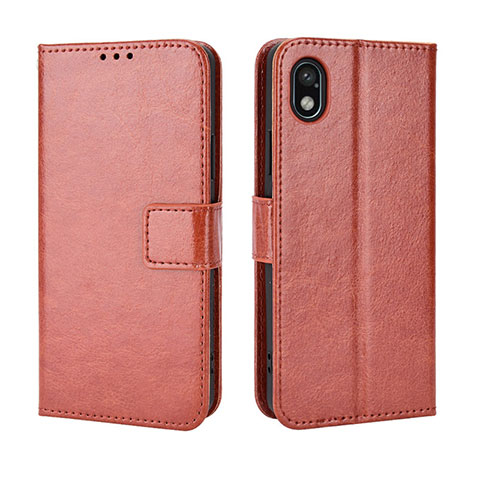 Funda de Cuero Cartera con Soporte Carcasa BY5 para Sony Xperia Ace III SO-53C Marron