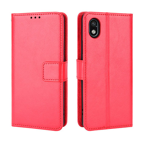 Funda de Cuero Cartera con Soporte Carcasa BY5 para Sony Xperia Ace III SO-53C Rojo