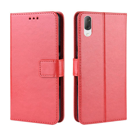 Funda de Cuero Cartera con Soporte Carcasa BY5 para Sony Xperia L3 Rojo