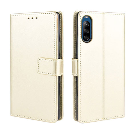 Funda de Cuero Cartera con Soporte Carcasa BY5 para Sony Xperia L4 Oro