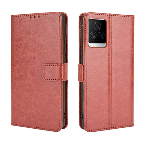 Funda de Cuero Cartera con Soporte Carcasa BY5 para Vivo iQOO 7 Legend 5G Marron