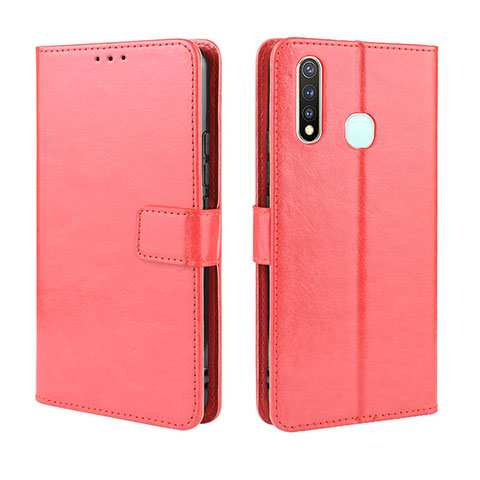 Funda de Cuero Cartera con Soporte Carcasa BY5 para Vivo iQOO U3 4G Rojo