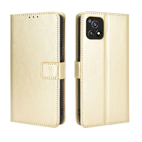 Funda de Cuero Cartera con Soporte Carcasa BY5 para Vivo iQOO U3 5G Oro