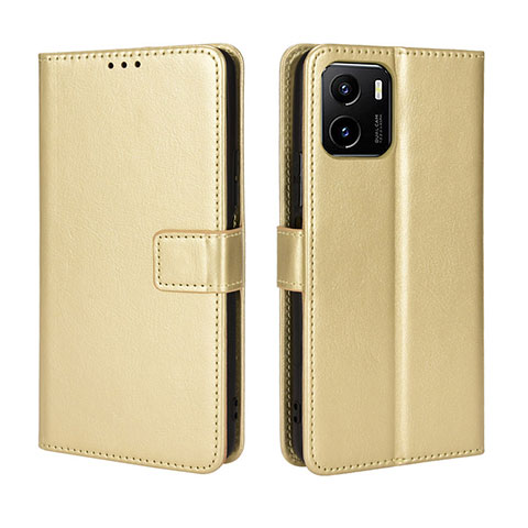 Funda de Cuero Cartera con Soporte Carcasa BY5 para Vivo iQOO U5x Oro