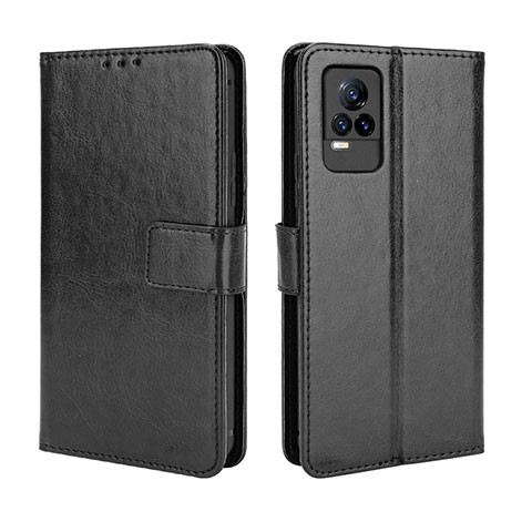 Funda de Cuero Cartera con Soporte Carcasa BY5 para Vivo V21e 4G Negro