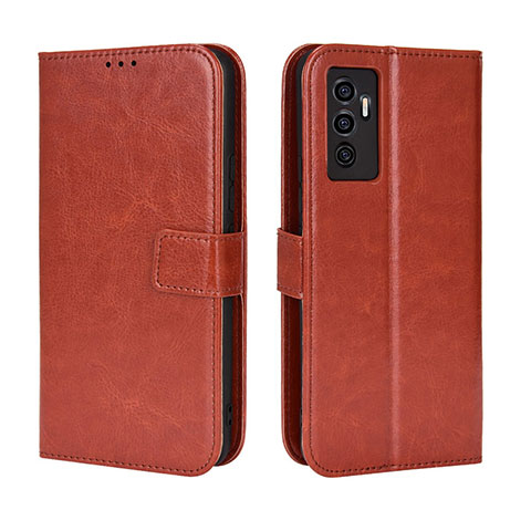 Funda de Cuero Cartera con Soporte Carcasa BY5 para Vivo V23e Marron