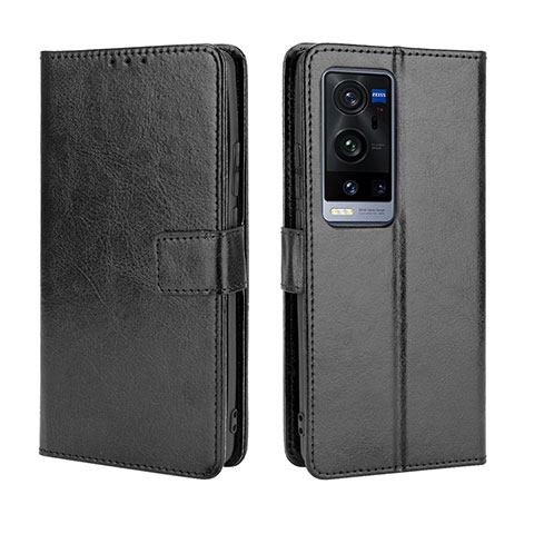 Funda de Cuero Cartera con Soporte Carcasa BY5 para Vivo X60 Pro+ Plus 5G Negro