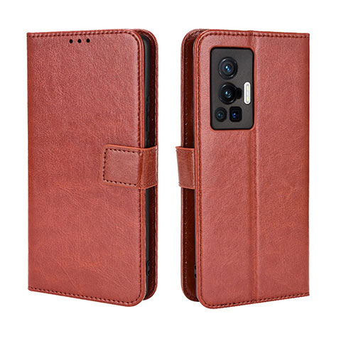 Funda de Cuero Cartera con Soporte Carcasa BY5 para Vivo X70 Pro 5G Marron