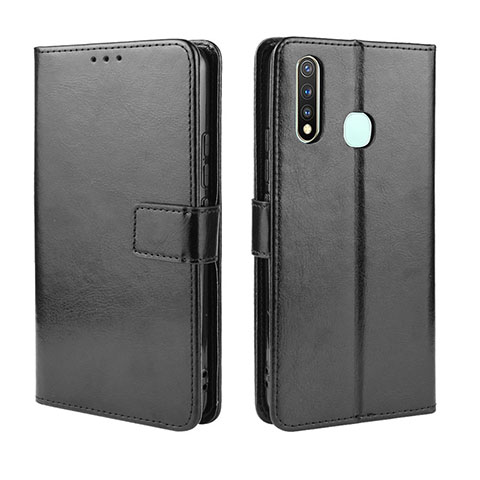 Funda de Cuero Cartera con Soporte Carcasa BY5 para Vivo Y5s Negro