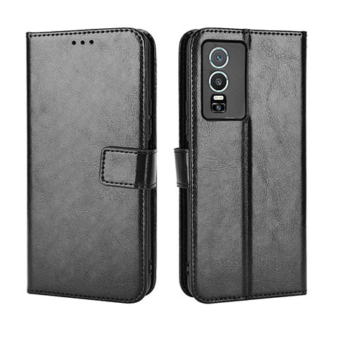 Funda de Cuero Cartera con Soporte Carcasa BY5 para Vivo Y76 5G Negro