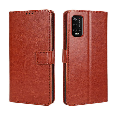 Funda de Cuero Cartera con Soporte Carcasa BY5 para Wiko Power U10 Marron