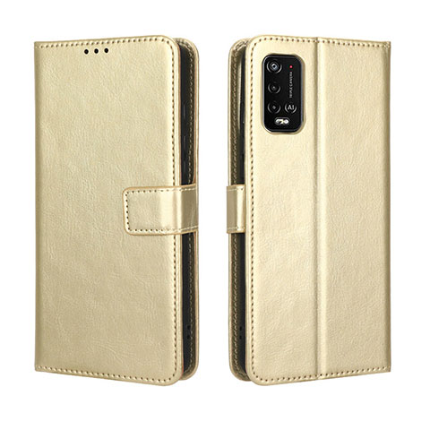 Funda de Cuero Cartera con Soporte Carcasa BY5 para Wiko Power U10 Oro