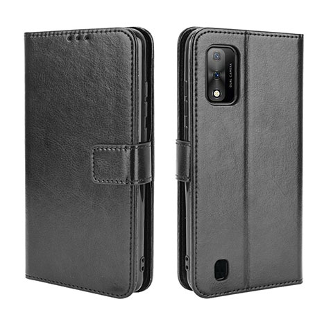 Funda de Cuero Cartera con Soporte Carcasa BY5 para Wiko Ride 3 Negro