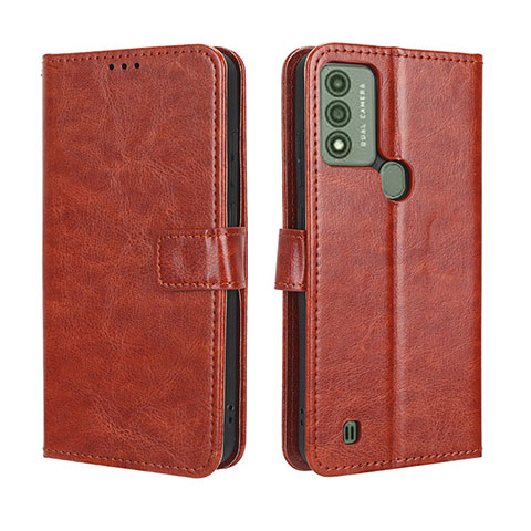 Funda de Cuero Cartera con Soporte Carcasa BY5 para Wiko Voix Marron