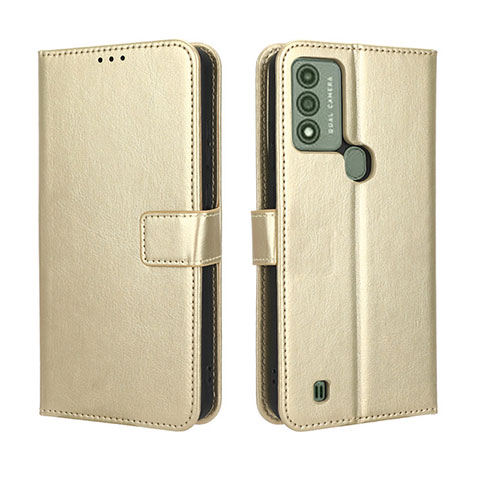 Funda de Cuero Cartera con Soporte Carcasa BY5 para Wiko Voix Oro