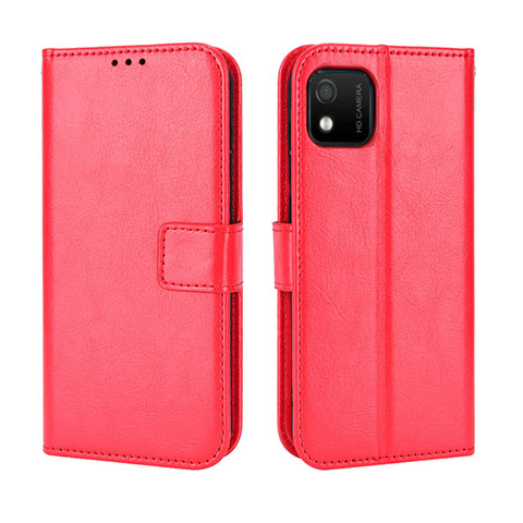 Funda de Cuero Cartera con Soporte Carcasa BY5 para Wiko Y52 Rojo