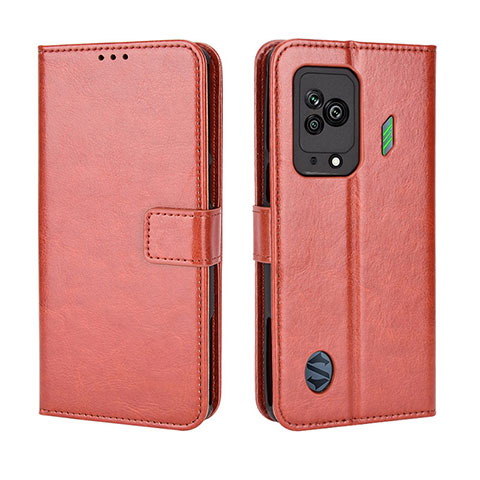 Funda de Cuero Cartera con Soporte Carcasa BY5 para Xiaomi Black Shark 5 5G Marron