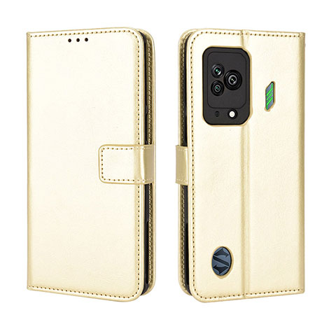 Funda de Cuero Cartera con Soporte Carcasa BY5 para Xiaomi Black Shark 5 5G Oro