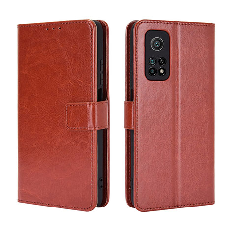 Funda de Cuero Cartera con Soporte Carcasa BY5 para Xiaomi Mi 10T Pro 5G Marron