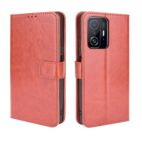 Funda de Cuero Cartera con Soporte Carcasa BY5 para Xiaomi Mi 11T 5G Marron