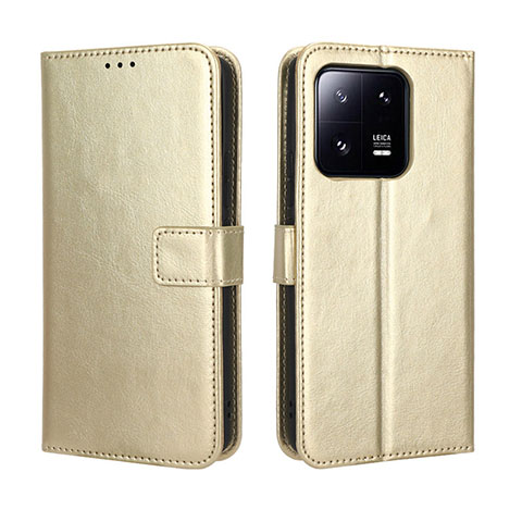 Funda de Cuero Cartera con Soporte Carcasa BY5 para Xiaomi Mi 13 5G Oro