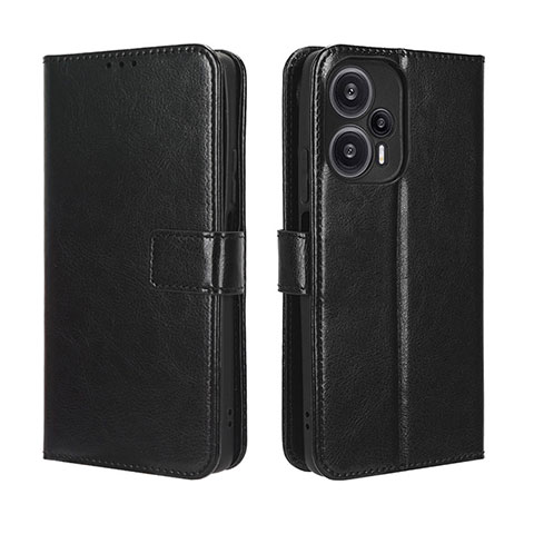 Funda de Cuero Cartera con Soporte Carcasa BY5 para Xiaomi Poco F5 5G Negro