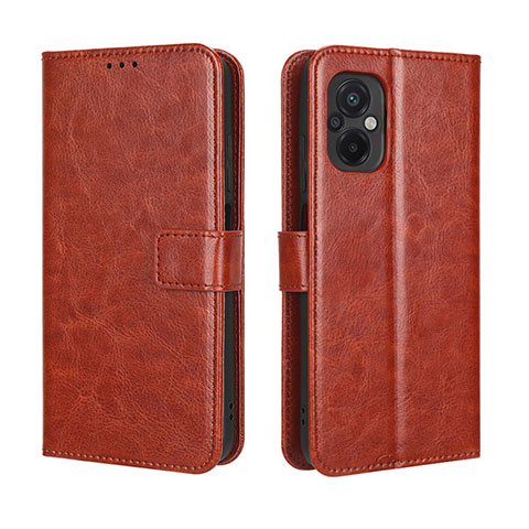 Funda de Cuero Cartera con Soporte Carcasa BY5 para Xiaomi Poco M5 4G Marron